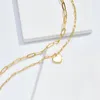 Pendant Necklaces Fashion Women Simple Double Layer Heart Paper Clips Chain Necklace Sexy Party JewerlyPendant