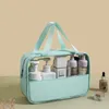 Borsa cosmetica per giunzioni Borse da bagno traslucide in PVC di grande capacità Borsa da viaggio portatile impermeabile in PU