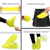 Couvre-chaussures imperméables unisexes réutilisables protecteurs antidérapants résistants à l'eau couvre-chaussures de pluie en caoutchouc de silicone protecteurs pour enfants/hommes/femmes