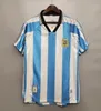 Retro 1986 Argentina fotbollströja Maradona CANIGGIA 1978 1996 Fotbollströja Batistuta 1998 RIQUELME 2006 1994 ORTEGA CRESPO 2014