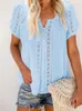 Bluzki damskie Koszule Summer Kobiety z krótkim rękawem 2022 moda v szyja streetwear swobodny kolor topy żeńskie bluzki biurowe plus size biuro