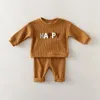 Mode Baby Kleidung Set Frühling Kleinkind Baby Junge Mädchen Casual Tops Pullover UND Lose Hosen 2 stücke geboren Baby Junge kleidung Outfits
