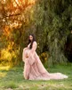 Abito premaman per servizio fotografico Abiti da ballo taglie forti Abiti da baby shower in tulle Sposa Boho vestido de novia