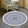 Tapijten Tassel ronde tapijt Retro Boho -stijl katoenen linnen Tapijt Woonkamer Home Decor Ins Noordelijke vloermat badkamer slaapkamer tapijten van de slaapkamercarpets