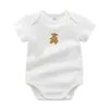 Baby Short Sleeve Romper Sommarkläder 0-24 månader nyfödd jumpsuit designer bomull spädbarn bodysuit baby pyjamas