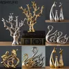 Modern Ceramic Animal Figurine Decorative Statue Deer Porcelain Home Desktop Decor Christmas Birthday Wedding Gift 220329