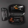 Leather Pipe Bag Black/Brown Lychee Pattern Tobacco Portable Pipe Accessories Smoking Set Kit