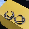 Gold Hoop Earrings Designers Jewelry Diamond Stud Black Earrings For Lady Women Lovers 925 Silver Hoops With Box 22053003R