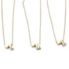Pendentif Colliers Femmes Style Coréen Coeur Collier Alliage Smalle A-Z 26 Lettres Mignon Mode Alphabet Longue Chaîne Bijoux