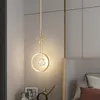 Lampade a sospensione Modern Simple LED Copper Light Living Room Lampadario Buckhorn 110V / 220V Interruttore a 3 colori per illuminazione interna della camera da letto