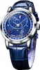 Montre Sky Moon pour homme automatique mécanique en cuir bleu robe de luxe montres-bracelets lumineuses étanches