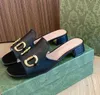 New style square head slippers in summer Low heel and wide toe cap comfortable Calf leather Sandal