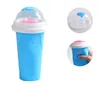 Autres verres Été Réutilisable Tasse en silicone personnalisée Crème créative Squeeze Slushy Maker Ice Cup SN4325