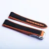 20 21 22mm black orange rubber watch band strap for omega seamaster planet ocean 300m 600m 43 5mm 600m 45 5mm21232004686