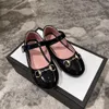 Barn Flickor Flat Princess Shoes New 2022 Autunm Single Shoes Rund-Toe Mjuksula Baby Kids Girl Balett Sko med Box