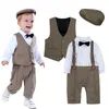 Clothing Sets Baby Boy Gentleman Outfit Infant Birthday Party Set Toddler Baptism Christmas Suit Born Xmas Christening RomperClothing