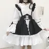 Ny svartvit gotisk stil piga kostym lolita klänning söt japansk kostym westidos de fiesta de noc party klänning vestidos 210401