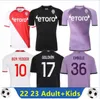 Maillots RC 렌즈 Stade Rennais 22 23 Monaco 축구 유니폼 Rennes Maillot de Foot Strasbourg 2022 2023 AJ Auxerre FC Toulouse Bourigeaud Tait 남자 아이들 축구 셔츠