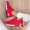 Vulkanize Ayakkabı Sneakers Kadın Ayakkabı Bayanlar Slip-On Düz Renk Sneakers Kadın Spor Örgü Kadınlar için rahat ayakkabılar