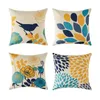 Cuscino/cuscino decorativo fiore uccello cuscino stampato cuscino covoni decorative cuscini in lino cotone cotone cuscini per decorazioni per la casa sedia di divano 45x45