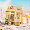 ROBOTIME ROLIFE DIY MIND FIND BOOKSTORE DOLL HOUSE WITH FURNITURE CHILDRES ADLY MINIATURHOUSE Wooden Kits Toy DG152 220715
