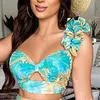 Sommer Frauen Sexy Schlank Zwei Stück Set Off Schulter Split Floral Print Crop Tops Und Langen Rock Anzug Dame Elegante 2 220602