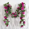 Fleurs artificielles fausses vignes roses suspendues, couronnes de fleurs décoratives pour mariage, jardin, mur, maison, fête, hôtel, bureau, décoration