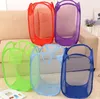 Laundry Products Mesh Fabric Foldable Pop Up Dirty Clothes Washing Laundry Basket Hamper Bag Bin Hamper-Storage bags RRB14884