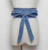 Riemen riem vrouwelijke mode zomer lang/canvas brede denim cummerbund corset verstelbare tailleband dames kostuum jurk beltelsbelts