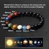 Galaxy Solar System Bracelet Men Connect Nine Planets Stone Stone Stars Natural Earth Moon Bracelets for Women Fashion زوجين المجوهرات