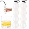 Molde redondo de 4 cavidades para hacer bolas, herramientas de bricolaje, molde para helado, bandeja para cubitos de hielo de whisky de plástico, accesorios para barra, herramienta