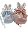 Bolsas de joyería, bolsas, exhibición de embalaje, lindo regalo Veet con orejas de conejo, joyería, almacenamiento de cosméticos, bolsas artesanales, entrega directa 2021 Atqqp