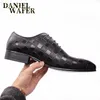 Luxury Italian Oxford Mens Dress Shoes Fashion Handmade Plaid Print Lace Up Black Wedding Office Shoes Formal Men Shoes Leather 220727