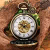 Pocket Watches Steampunk Constellations Watch Vintage Bronze Hollow Case Quartz Roman Dial Accessory Pendant Clock With Chain GiftPocket