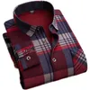 秋/冬のファッションカジュアルメンズ大型フリースと厚い暖かい格子縞のシャツ高品質長袖220322