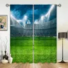 Curtain & Drapes Football Pitch 3D Digital Printing Bedroom Living Room Window Curtains 2 PanelsCurtain