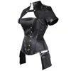 Bustiers & Corsets Black Red Steampunk Women Sexy Goth Clothing Overbust Gothic Retro Corset And Bustier Bodice Femme Punk Corselet Set