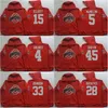 CeoA3740 Hommes Ohio State Buckeyes coollege Jersey 97 Joey Bosa 12 C.JONES 16 BARRETT 1 B.Miller 15 Elliott Red Jerseys Sweats à capuche