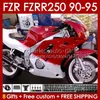 Corps Pour YAMAHA FZR250RR FZRR FZR 250R 250RR FZR 250 90 91 92 93 94 95 143No.34 FZR-250 FZR250R FZR-250R FZR250 R RR 1990 1991 1992 1993 1994 199 5 Kit de carénage rouge usine