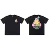디자이너 패션 궁전 고전적인 남성과 여자 티셔츠 반팔 빅 P 삼각형 낙서 인쇄 느슨한 여름 높은 거리 티셔츠