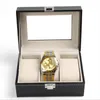 12356 Grids PU Leather Case Holder Organizer opslag voor kwarts horloges sieradendozen Display cadeau 220726