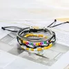 4st Bohemian Multilayer Wax Rope Armband Set för kvinnor Färgglada pärlor Vävda vattentäta armband Fashion Jewelry