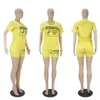 Retail 2022 Designer Women Tracksuits 2 pièces Set Pantalons de yoga Tenues Lettre imprimées à manches courtes courts Short Short Suit Ladies Casual Clothing
