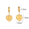 Hoop Huggie Stainless Steel Earing for Women Jewelry Letter A-Z Engrave Heart Love Earrings Charms