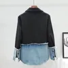 Jackets femininos outono 2022 Moda de manga longa Jaqueta de emenda de jeans feminino