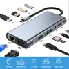 Hub Hub USB Adattatore multiporta 11 in 1 Tipo Docking Station 4K Vga RJ45 Lan Ethernet Sd/Tf Dock Pc Laptop SplitterUSB USBUSB