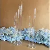 8pcs 10 heads Holders Wedding Decoration Centerpiece Candelabra Clear Candle Holder Acrylic Candlesticks for Weddings Event Party 183v