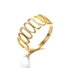 18K Edelstahl ausgehöhlter Ring geometrische herzförmige römische Ziffern Ringe für Frauen Schmuck