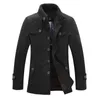 Мужские куртки бросают бренд зимний мужская шерстяная куртка повседневное пальто Мужские сгущения мужчин с пальто черное/серое плюс m-xxxlmen's