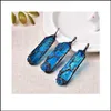 Kaya kristal kuvars gevşek boncuklar mücevher doğal kolye hayat ağacı mavi mineral moda erkekler için basit taş